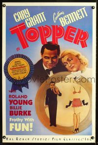 1f077 TOPPER video special 24x36 R85 great image & art of Constance Bennett and Cary Grant!