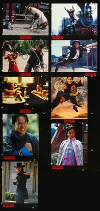 1g066 SHANGHAI NOON 9 movie lobby cards '00 Jackie Chan, Owen Wilson, Lucy Liu, western!