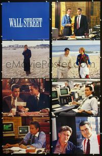 1g073 WALL STREET 9 color 11x14s '87 Michael Douglas, Charlie Sheen, Daryl Hannah, Oliver Stone