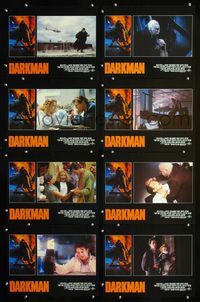 1g225 DARKMAN 8 English movie lobby cards '90 Sam Raimi, masked hero Liam Neeson!