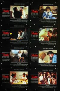 1g282 FATAL ATTRACTION 8 English movie lobby cards '87 Michael Douglas, Glenn Close, Anne Archer