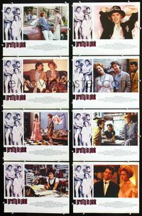 1g504 PRETTY IN PINK 8 English movie lobby cards '86 Molly Ringwald, Harry Dean Stanton