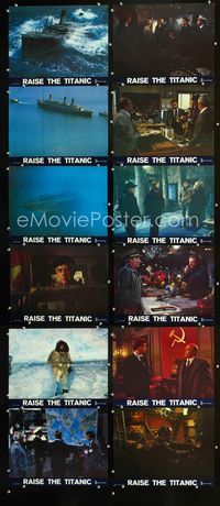 1g009 RAISE THE TITANIC 12 English lobby cards '80 Jason Robards, Richard Jordan, cool ship images!