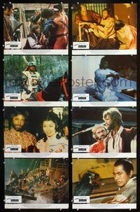 1g573 SHOGUN 8 English lobby cards '80 James Clavell, Richard Chamberlain, samurai Toshiro Mifune