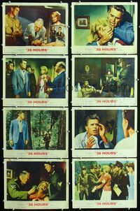1g080 36 HOURS 8 movie lobby cards '65 James Garner, Eva Marie Saint, Rod Taylor, WWII!