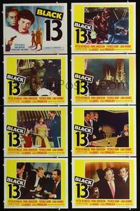 1g143 BLACK 13 8 movie lobby cards '53 Peter Reynolds, Rona Anderson, English crime!