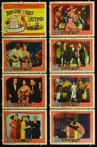 1g154 BOP GIRL GOES CALYPSO 8 movie lobby cards '57 Judy Tyler, Bobby Troup, a rock & roll romp!