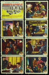 1g155 BORDER INCIDENT 8 movie lobby cards '49 Ricardo Montalban, George Murphy, film noir!