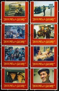 1g157 BOUND FOR GLORY 8 movie lobby cards '76 David Carradine as folk singer Woody Guthrie!