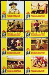 1g173 BUFFALO BILL & THE INDIANS 8 movie lobby cards '76 Paul Newman as William Cody, Lancaster