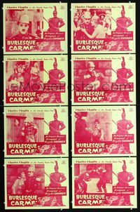 1g177 BURLESQUE ON CARMEN 8 movie lobby cards R40s wacky Charlie Chaplin & Ben Turpin!