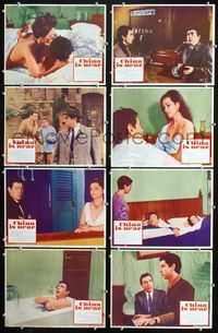 1g197 CHINA IS NEAR 8 movie lobby cards '67 Marco Bellocchio, Glauco Mauri, Elda Tattoli