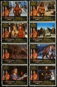 1g207 CONAN THE DESTROYER 8 movie lobby cards '84 Arnold Schwarzenegger is the most powerful legend!