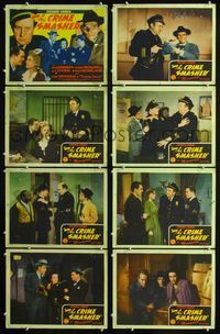 1g213 CRIME SMASHER 8 movie lobby cards '43 Frank Graham as detective Cosmo Jones!