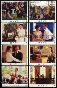 1g228 DAVE 8 movie lobby cards '93 Kevin Kline, Sigourney Weaver, Frank Langella