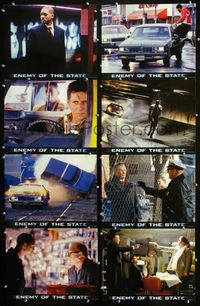 1g026 ENEMY OF THE STATE 10 movie lobby cards '98 Will Smith, Gene Hackman, Jon Voight