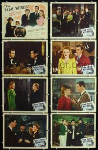 1g283 FATAL WITNESS 8 movie lobby cards '45 Evelyn Ankers, detective Richard Fraser!