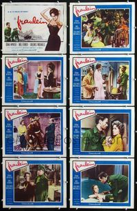 1g315 FRAULEIN 8 movie lobby cards '58 sexy half-dressed Dana Wynter, Mel Ferrer, Dolores Michaels