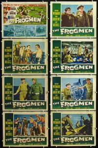 1g317 FROGMEN 8 LCs '51 Widmark, Andrews, the thrilling story of Uncle Sam's underwater commandos!