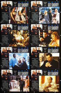 1g325 GET SHORTY 8 int'l movie lobby cards '95 John Travolta, Danny DeVito, Gene Hackman, Rene Russo