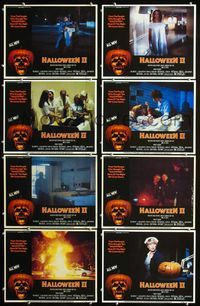 1g350 HALLOWEEN II 8 movie lobby cards '81 Jamie Lee Curtis, Donald Pleasance, John Carpenter