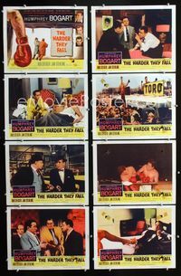 1g352 HARDER THEY FALL 8 movie lobby cards '56 Humphrey Bogart boxing classic!