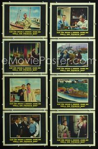 1g363 HELL ON FRISCO BAY 8 movie lobby cards '56 Alan Ladd, Edward G. Robinson, Joanne Dru