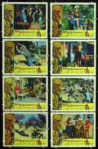 1g364 HELL TO ETERNITY 8 movie lobby cards '60 WWII soldier Jeffrey Hunter, Patricia Owens
