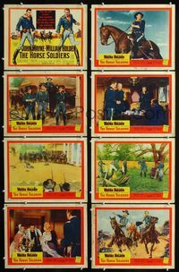 1g379 HORSE SOLDIERS 8 movie lobby cards '59 John Wayne, William Holden, John Ford