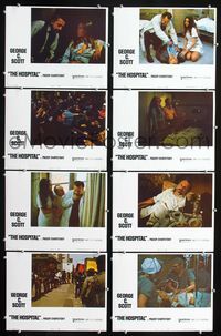1g380 HOSPITAL 8 movie lobby cards '71 George C. Scott, Diana Rigg, written by Paddy Chayefsky!