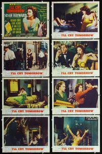 1g399 I'LL CRY TOMORROW 8 movie lobby cards '55 Susan Hayward in her greatest performance!