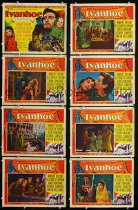 1g410 IVANHOE 8 movie lobby cards '52 Elizabeth Taylor, Robert Taylor, Joan Fontaine
