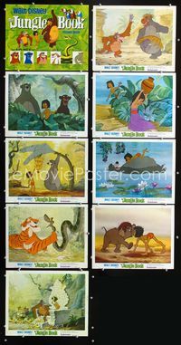 1g054 JUNGLE BOOK 9 movie lobby cards '67 Walt Disney cartoon classic!