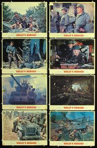 1g414 KELLY'S HEROES 8 lobby cards '70 Clint Eastwood, Telly Savalas, Don Rickles, Sutherland, WWII!