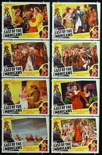 1g422 LAST OF THE MOHICANS 8 movie lobby cards R51 Randolph Scott, from James Fenimore Cooper novel!