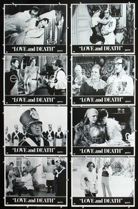 1g438 LOVE & DEATH 8 movie lobby cards 75 Woody Allen, Diane Keaton