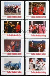 1g447 MAN WHO WOULD BE KING 8 movie lobby cards '75 Sean Connery, Michael Caine, John Huston