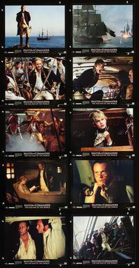 1g031 MASTER & COMMANDER 10 movie lobby cards '03 Russell Crowe, Paul Bettany, Peter Weir
