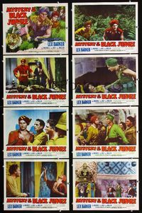 1g458 MYSTERY OF THE BLACK JUNGLE 8 movie lobby cards '55 Lex Barker hunting in India!