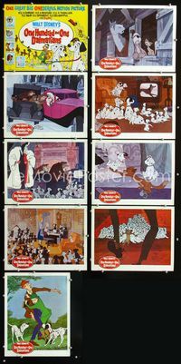 1g061 ONE HUNDRED & ONE DALMATIANS 9 movie lobby cards '61 Walt Disney canine classic!