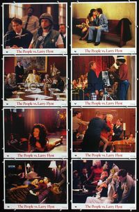 1g489 PEOPLE VS. LARRY FLYNT 8 lobby cards '96 Woody Harrelson, Courtney Love, Edward Norton
