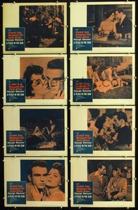1g495 PLACE IN THE SUN 8 movie lobby cards R59 Montgomery Clift, Elizabeth Taylor, Shelley Winters