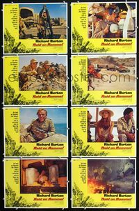 1g518 RAID ON ROMMEL 8 movie lobby cards '71 Richard Burton, Wolfgang Preiss as The Desert Fox!