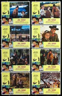 1g536 ROOSTER COGBURN 8 movie lobby cards '75 John Wayne, Katharine Hepburn