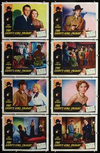1g540 SAINT'S GIRL FRIDAY 8 movie lobby cards '54 blondes and bullets can't stop Louis Hayward!