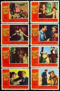 1g575 SHORT CUT TO HELL 8 lobby cards '57 directed by James Cagney, from Graham Greene's novel!