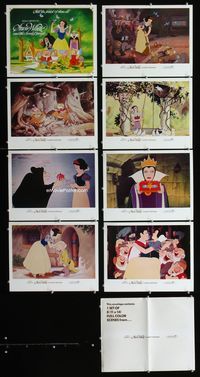 1g588 SNOW WHITE & THE SEVEN DWARFS 8 movie lobby cards R70s Walt Disney cartoon classic!