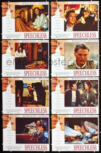 1g598 SPEECHLESS 8 movie lobby cards '94 Michael Keaton, Geena Davis, Christopher Reeve