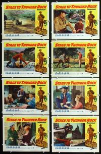 1g603 STAGE TO THUNDER ROCK 8 lobby cards '64 Barry Sullivan, Marilyn Maxwell, vengeance & violence!