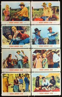 1g615 STAY AWAY JOE 8 movie lobby cards '68 cowboy Elvis Presley, sexy Quentin Dean!